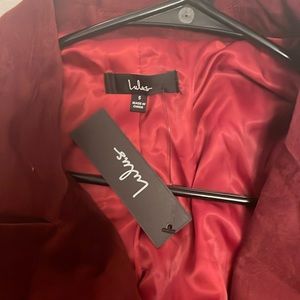 Womens Lulu red velvet like blazer size small button up with pockets